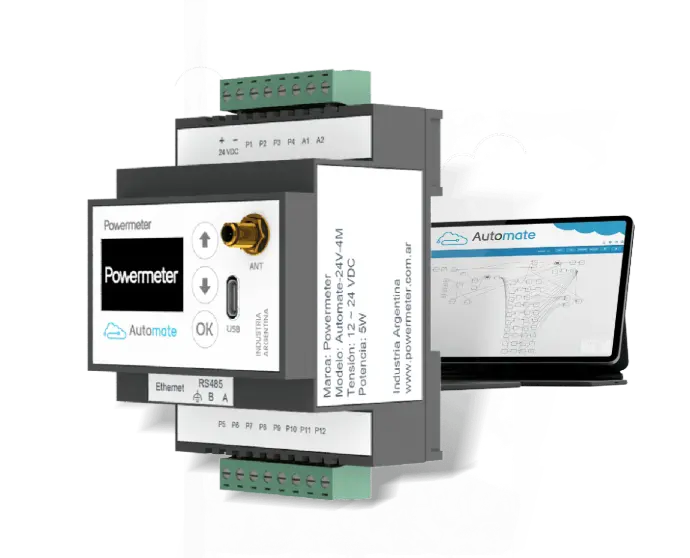 Dispositivo de automatización Powermeter Automate con plataforma de control en pantalla